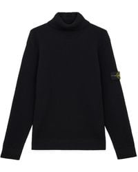 Stone Island - Logo Patch Turtleneck Jumper - Lyst