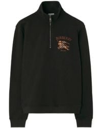 Burberry - Knight Check Cotton Half-Zip Sweatshirt - Lyst
