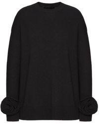 Valentino - Rose Embellished Crewneck Jumper - Lyst
