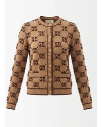 Gucci - Gg Jacquard Button-Up Cardigan - Lyst