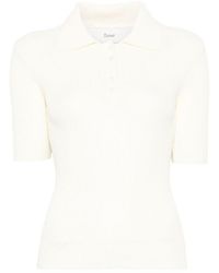 DUNST - Ribbed-Knit Polo Top - Lyst