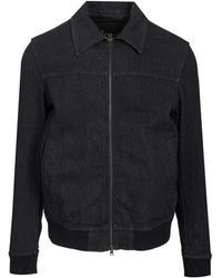 Herno - Zip Bomber Denim Jacket - Lyst
