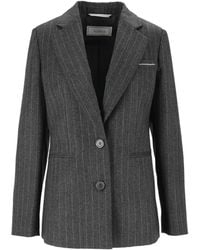 Peserico - Single-Breasted Striped Blazer - Lyst
