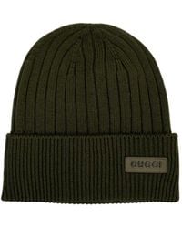 Gucci - Logo Patch Ribbed Beanie - Lyst