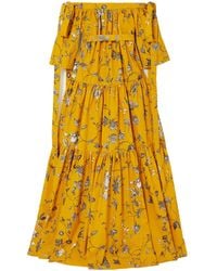 Erdem - Off-The-Shoulder Bow-Detailed Floral-Print Cotton-Faille Gown - Lyst