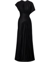 Rabanne - Rabanne Crewneck Ruched Satin Dress - Lyst