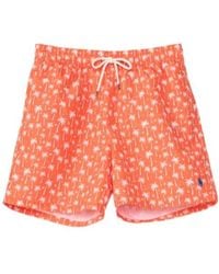 Polo Ralph Lauren - Palm-Pattern Embroidered Swim Shorts - Lyst