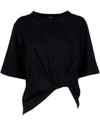 Seventy - Knot-Detail Short-Sleeve Top - Lyst