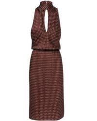Posse - Phoebe Polka-Dot Halterneck Midi Dress - Lyst