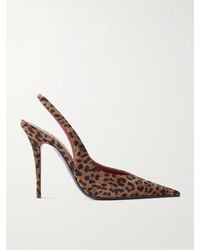 AMINA MUADDI - Anok Leopard-Print Suede Slingback Pumps - Lyst
