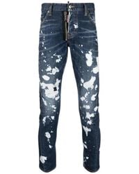 DSquared² - Paint-Splatter Straight-Leg Jeans - Lyst