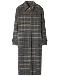 Paul Smith - And Check Brushed Wool Coat With Back Buttons - Lyst