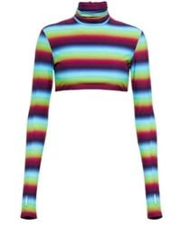 Alex Perry - Striped Crêpe Crop Top - Lyst