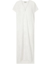 TOVE - Yuna Embroidered Cotton-Blend Midi Dress - Lyst
