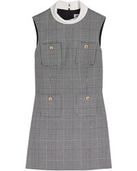 Self-Portrait - Prince Of Wales Checked Woven Mini Dress - Lyst