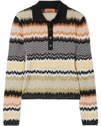 Missoni - Striped Crochet Polo Shirt - Lyst