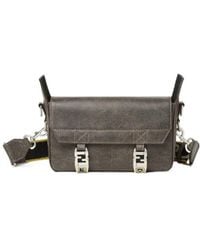 Fendi - Flow Small Vintage-Effect Leather Bag - Lyst