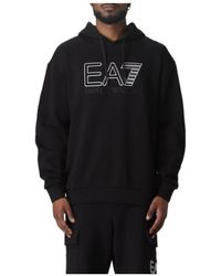 EA7 - Logo Hooded Sweater - Lyst