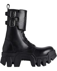 Balenciaga - Bullskin Bulldozer Combat Boots 80 - Lyst