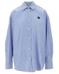 MSGM - Long-Sleeved Curved Hem Shirt - Lyst