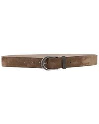 Brunello Cucinelli - Solid Color Leather Belt - Lyst