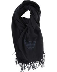 Emporio Armani - Logo-Printed Fringed Scarf - Lyst