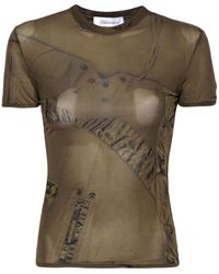 Blumarine - Semi-Sheer Short-Sleeve T-Shirt - Lyst