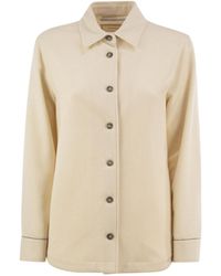 Peserico - Button-Front Long-Sleeve Casual Shirt-Style Jacket - Lyst