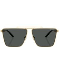 Versace - Tubular Greca Square-Frame Sunglasses - Lyst