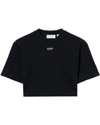 Off-White c/o Virgil Abloh - Off Stamp Ribbed Cropped T-Shirt - Lyst