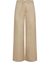 FRAME - Drawstring Linen Trousers - Lyst