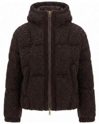 Moncler - Cristallin Hooded Wool Blend Short Down Jacket - Lyst