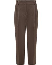 Brunello Cucinelli - Pleated Straight Leg Pants - Lyst