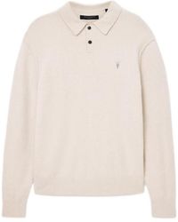AllSaints - Knitted Polo Shirt - Lyst