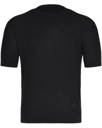 Emporio Armani - Ribbed Short Sleeve Sweater - Lyst