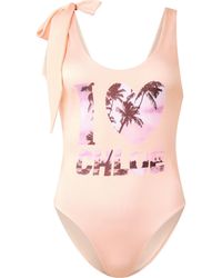 Chloé - Printed Neck Swimsuit - Lyst
