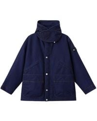 Stone Island - Hooded Button-Up Short Parka - Lyst