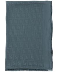 Fendi - All-Over Ff Motif Frayed-Edge Scarf - Lyst