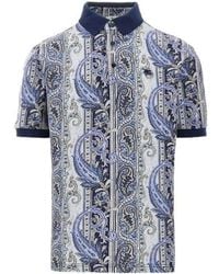 Etro - Paisley Motif Short-Sleeved Polo Shirt - Lyst