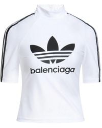 Balenciaga - High-Neck Fitted Short-Sleeve Top - Lyst