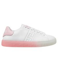 Versace - Greca-Embossed Lace-Up Sneakers - Lyst
