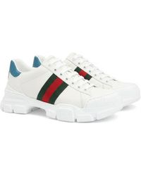 Gucci - Ace Web Detail Chunky Sneakers - Lyst
