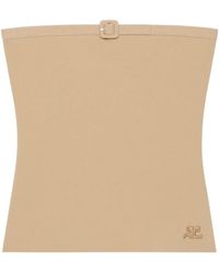 Courreges - Courrèges Buckle Knit Bustier Top - Lyst