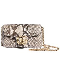 Gucci - Gg Marmont Python Mini Shoulder Bag - Lyst