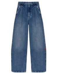 Off-White c/o Virgil Abloh - Logo Patch Wide Leg Jeans - Lyst