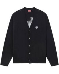 KENZO - Happy Tiger Embroidered Cardigan - Lyst