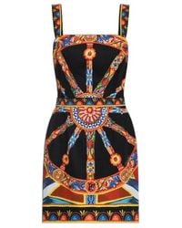 Dolce & Gabbana - Carretto-Printed Mini Dress - Lyst