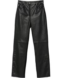 Sportmax - Crespo Leather Straight-Leg Pants - Lyst