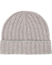 Brunello Cucinelli - Turn-Up Brim Ribbed Beanie - Lyst