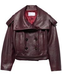 7 For All Mankind - Double Breasted High Neck Short Coat - Lyst
